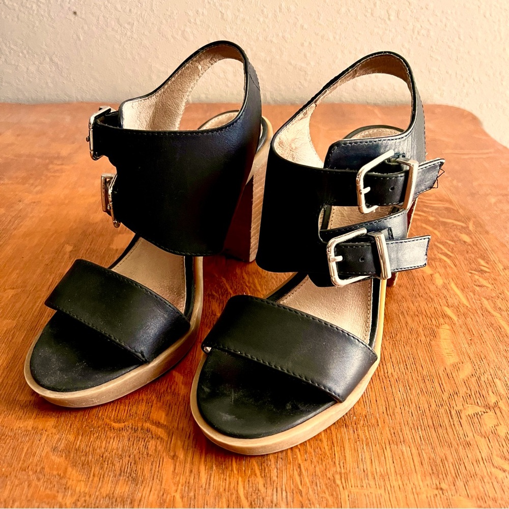 Shellys London black buckled sandals